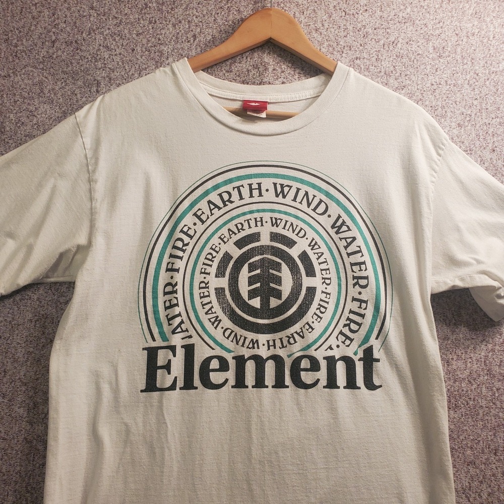 Element Earth Wind Water Fire, White Large T-Shirt